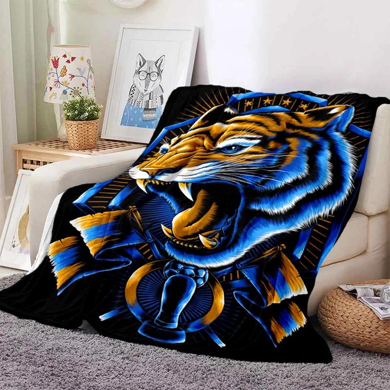 3D Tiger Blanket Super Soft For Spring Autumn Modern Line Art Sherpa Blanket Bedspread Throw Travel Dropship