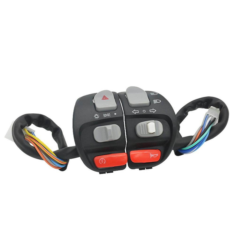 Motorcycle Handlebar Switch Set With 8 Pin Connector Left Right For Electric Bike Scooter Signal Fog Light ON-OFF Button Switch 1