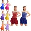 Girls Mesh Ballet Figure Skating Dress Dance Children Rhinestone Dancewear Rhythmic Gymnastics Leotards Ballerina Costume