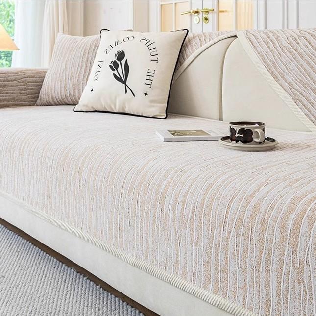 Anti Cat Scratch Chenille Sofa Cover Cloth One-Piece Fixed Anti Slip Sofa Cushion Cover Soft And Sticky Suitable For All Seasons