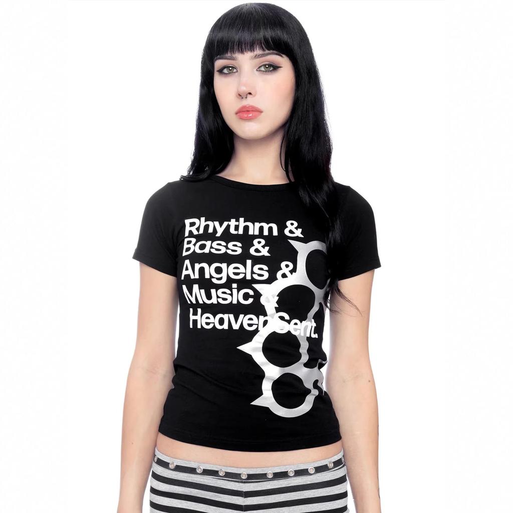 In Stock: Y2K Printed Slimming Short Sleeve Women's T-Shirt - European & American Summer Hip Hop Street Style