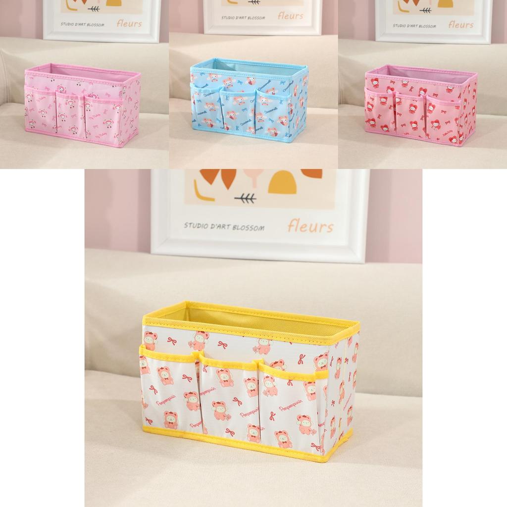 Cartoon Kuromi Melody Print Design Fabric Foldable Storage Box With Removable Lid For Living Room And Desk Organization