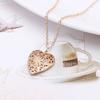 Collier chaîne d'amour en forme de cœur de pêche doux gravé pour femme, pendentif d'ouverture et de fermeture en forme de cœur, boîte Photo, cadeau