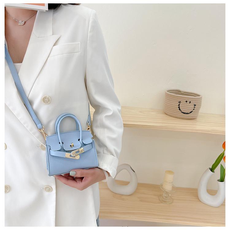 Korean Style Lychee Pattern Mini Crossbody Handbag for Girls