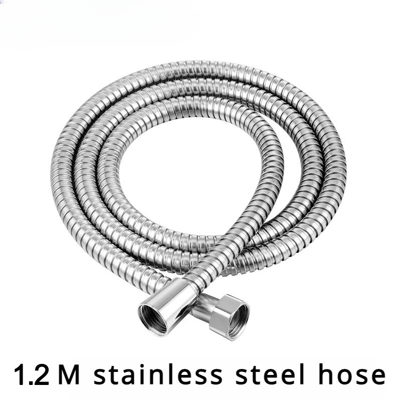 1pc 1.2/1.5/2M Stainless Steel Hose Extension Tube Bathroom Shower Tube Extension Tube Water Pipe Draw Tube Bathroom Accessories