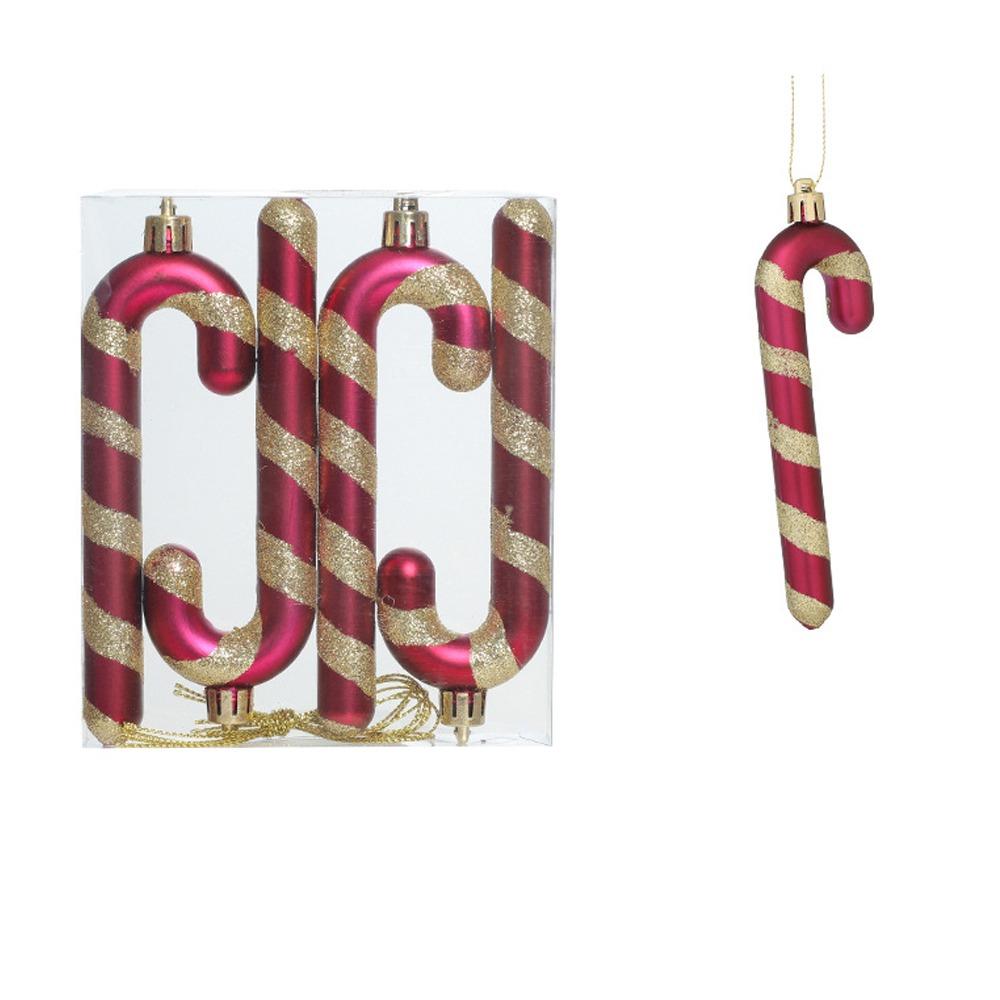 Shatterproof Christmas Cane Candy Ornaments Rose Red Merry Christmas Decor  Wedding Party