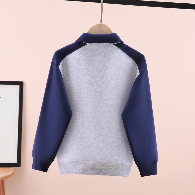 Boys' Polo Sweatshirt with Turn-Down Collar - Handsome Casual Top for Kids, Autumn Wear