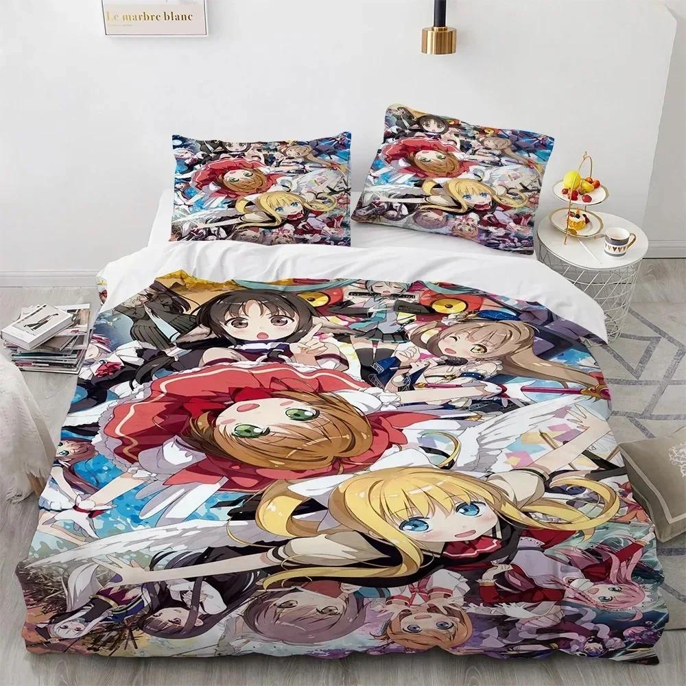 

Comforter 3D Cardcaptor Sakura Bedding Set Printed Bed Set With Bed Soft Single Double Queen King Size Home Textile Comforter (quilt)-EU Single(135*200cm)3pcs