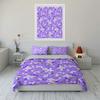 Floral Purple Three-Piece Bedding Set Exquisite three-piece bedding set gift for kids and adults
