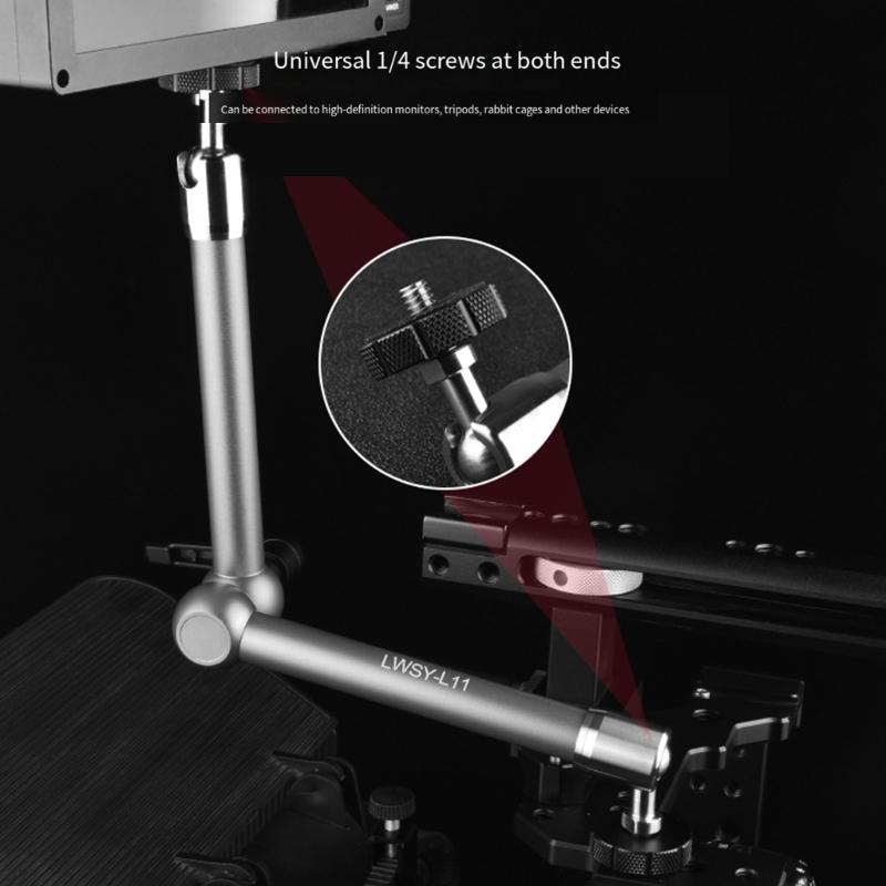 High Strength Photography Arm Adjustable 7/11Inch Option Constructed From Aluminum Alloy 10KG Load 1/4 Screw Mount