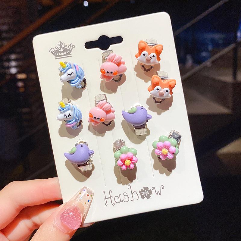 Children's No-Piercing Flower Earrings - Cute Anti-Pain Dangle & Stud Ear Clips for Baby Girls
