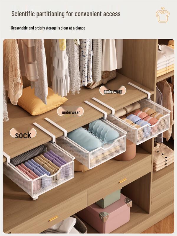 Adjustable Wardrobe Hanging Shelf Organizer