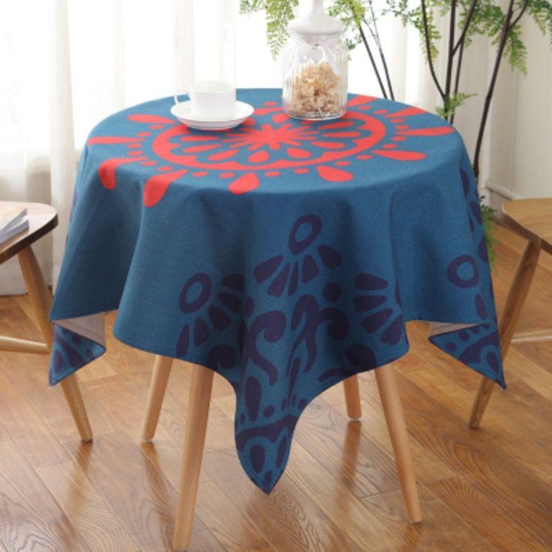 Rural Fabric, Ethnic Style, Creative Linen Dustproof Small Round Tablecloth, Square Coffee Table Cover Cloth, Dining Table Tablecloth