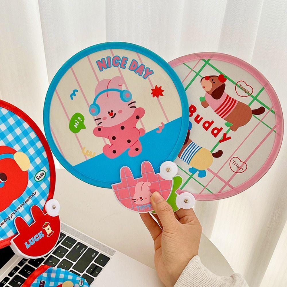 4Pcs Cute Foldable Round Fans Mini Cool Fan Portable Hand Fan  Kids Gift