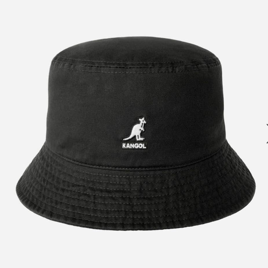 Used KANGOL WASHED BUCKET black bucket hat
