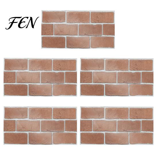 Waterproof Wall Decals for Kitchen 5Pcs Vintage Brick Tile Stickers, Oil?Proof Wallpaper, Peel Oil Proof Stickers Bathroom & Stick Backsplash Living