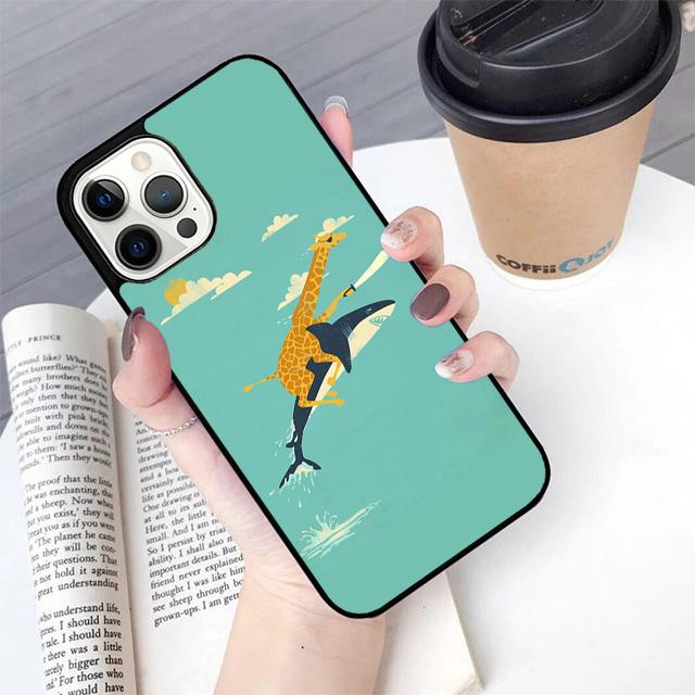 Cute Cartoon GirafPhone Case For Apple iPhone 17 Air Pro Max Plus Coque For iPhone 17 Air 14 15 16 13 12 Max Cover