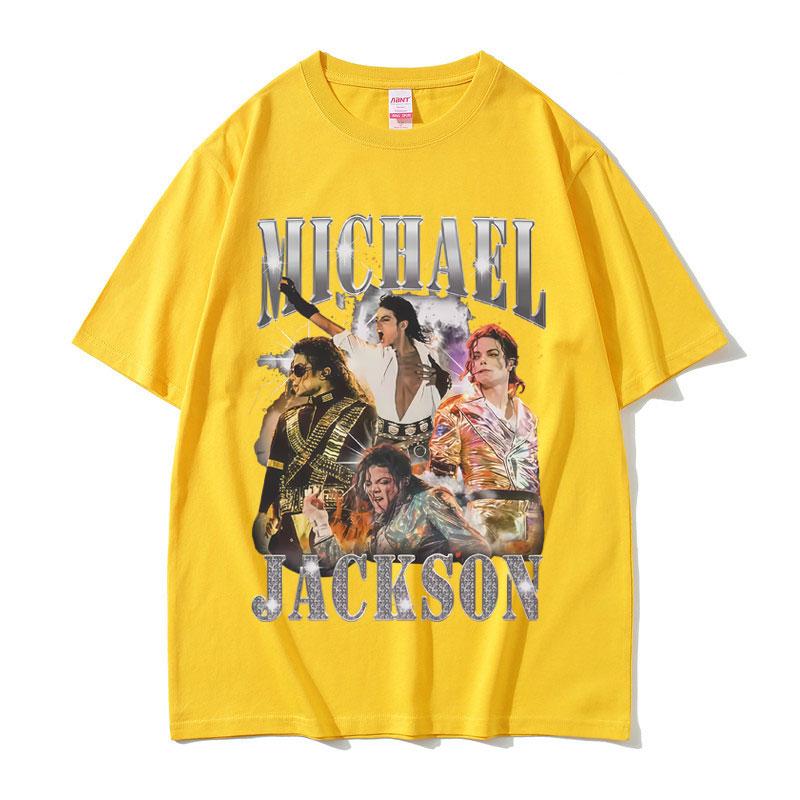 Classic Unisexs Michael Jackson Pattern Tshirt 2026Summer Luxury Retro Gothic Rock Fashion Tshirt Unisexs Cotton Oversized Tshirt