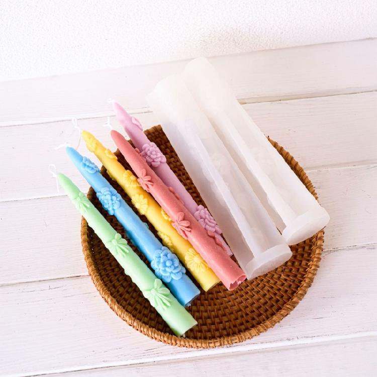 Flower Candle Mould Handmade Bows Silicone Molds Soap Molds Ornament Molds Castings Molds Long Rod Molds Craft Supplies