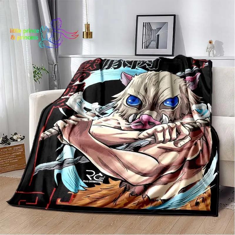 Hashibira Inosuke Demon Slayer Character Anime Blanket Lightweight Comfortable Soft Breathable Ultra Warm Blanket Bedding Travel