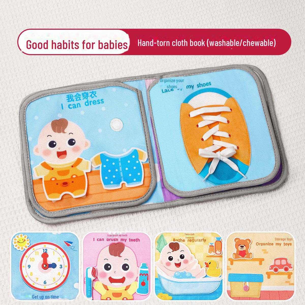 

Книга из прочной детской ткани: Жевательная и прочная, для детей от 0 до 3 лет, тихая книга для раннего обучения.