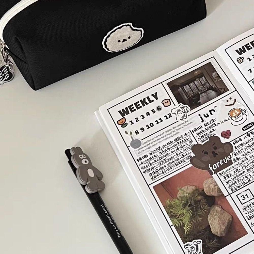 Multi-function Black Canvas Stationery Bag Pencil Bag Cosmetic Bag Storage Pouch