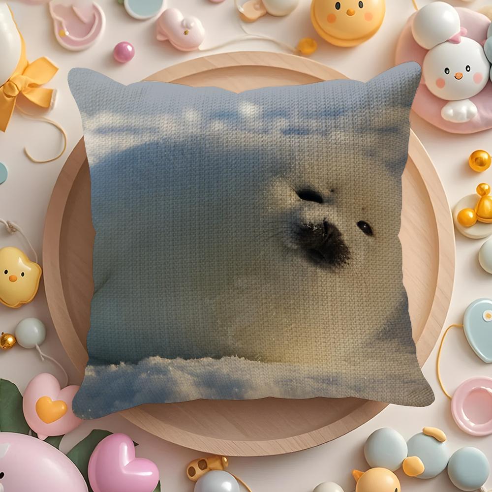 

Seal Animal Cute Pillow Case Pattern Printed Pillowcase For Living Room Sofa Cushion Cover Bedroom Decor 30X30cm