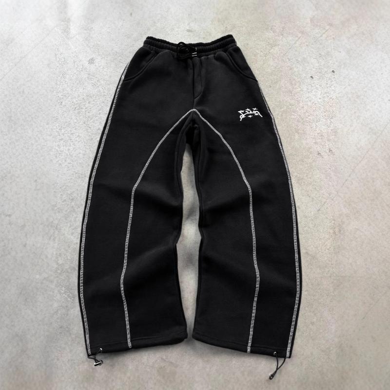 

Европейские и американские уличные осенне-зимние повседневные свободные модные мужские и женские брюки S чёрный