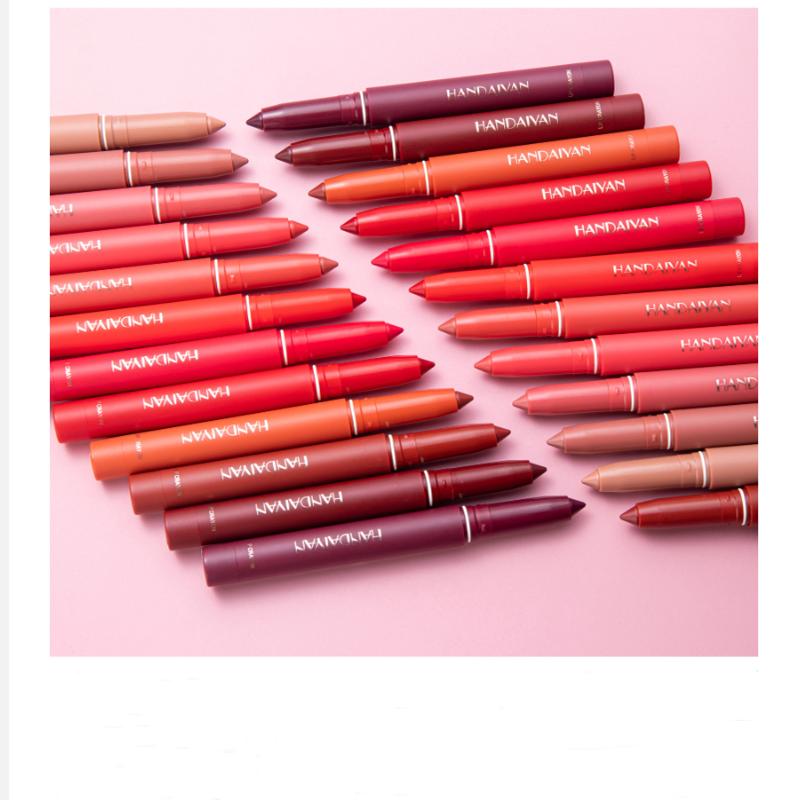 12 Kolorów Nawilżająca Aksamitna Szminka Jedwabista Szminka Narzędzie do Szminki Piękno Wodoodporny Makijaż Usta Automatyczna Kredka Konturówka Maskarada