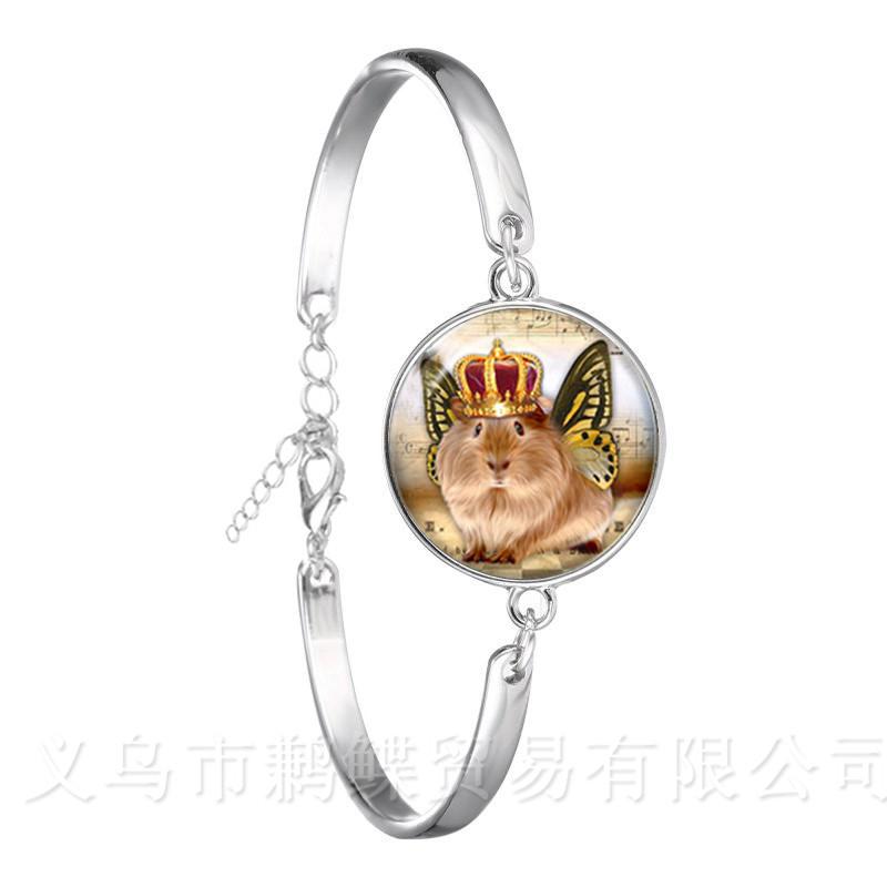 Agile Dog Bracelet French Bulldog Cocker Spaniel Look Like Cute Cuddly Silver Plated Chain Bangle Glass Dome Men Women Jewelry