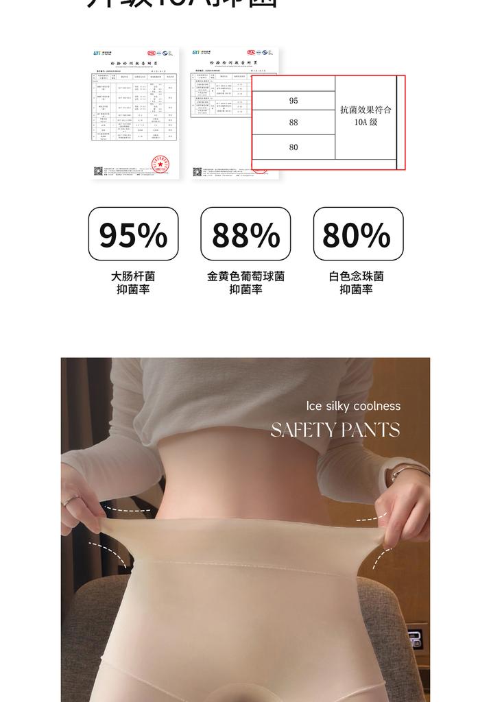 High Waisted Ice Silk Safety Pants