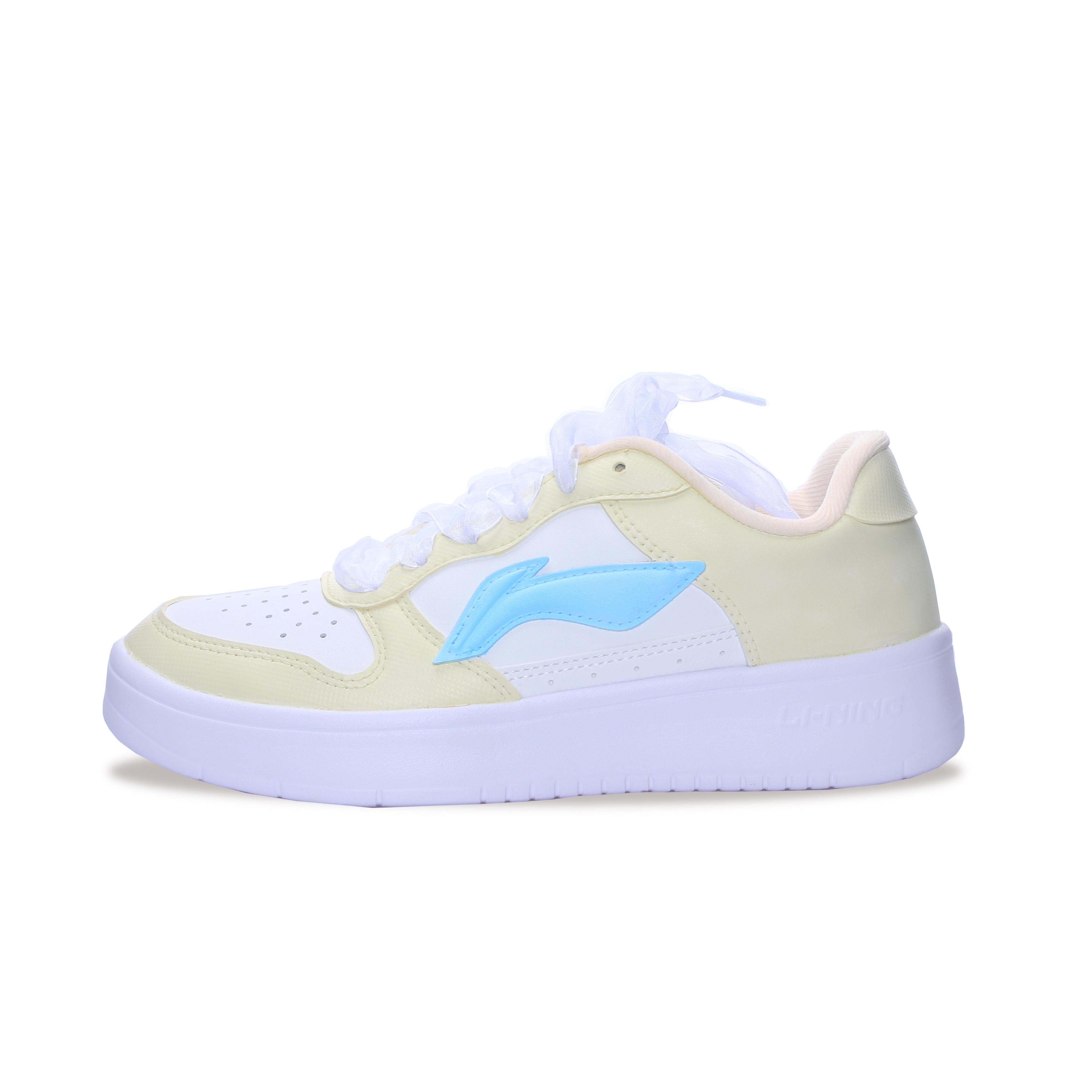 

Li Ning Floating Boat Slip Resistant, Lightweight, And Breathable Low top Skateboard Shoes Women s White Yellow Blue AGCS420-6(Team1180-) 39