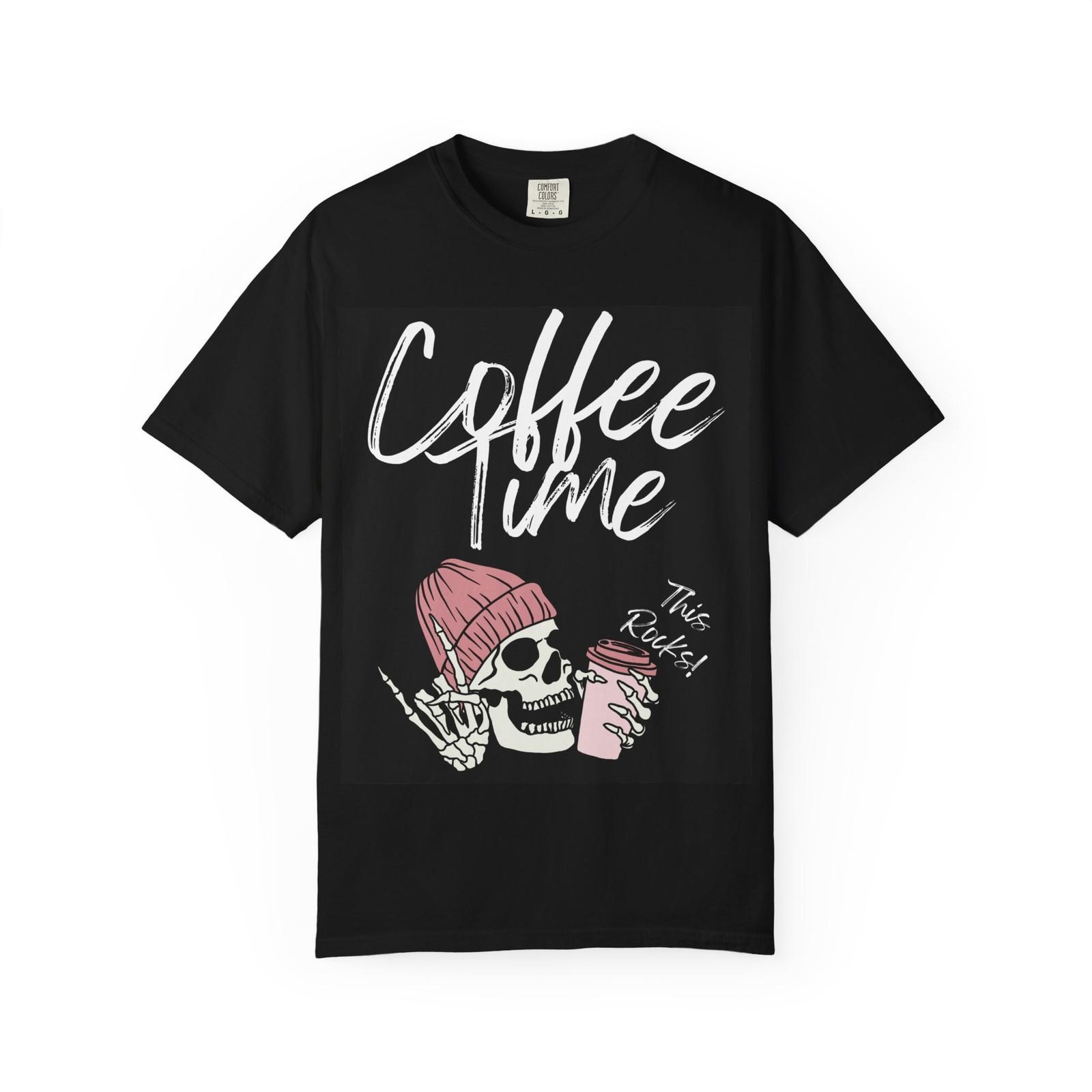 Coffee Time Skull T-Shirt — This Rules Graphic Tee for Coffee Lovers M
