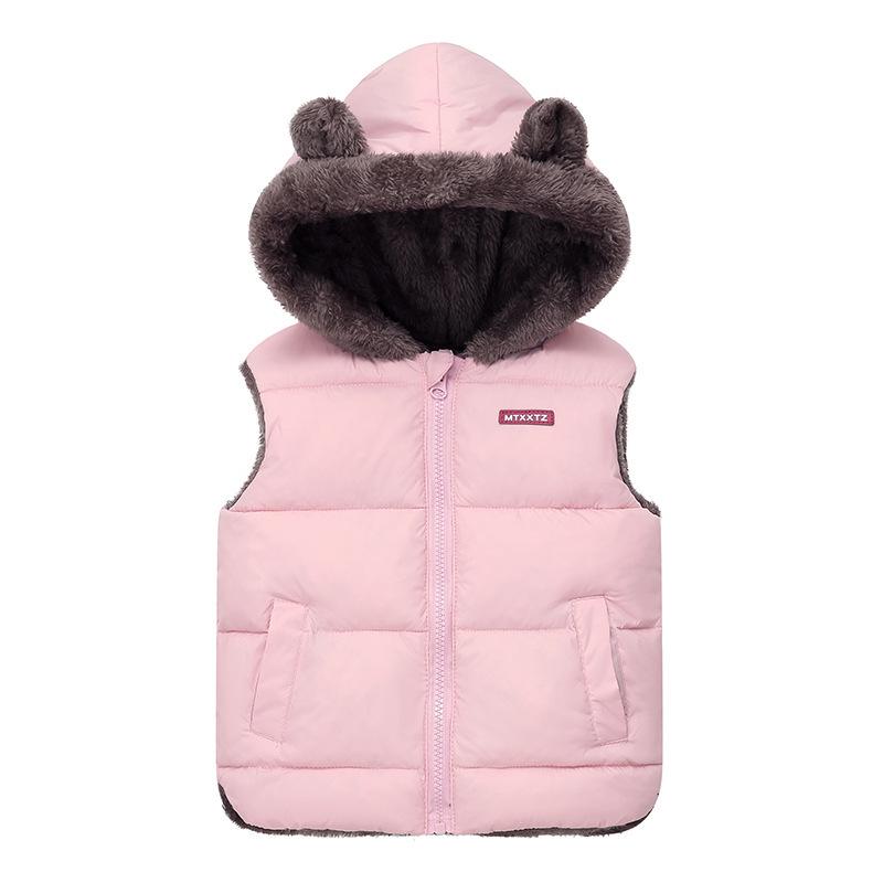 Gilet Imbottito in Cotone con Cappuccio per Bambini, Autunno/Inverno 2026 Unisex Caldo con Interno in Pile per Bambini.