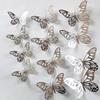 12Pcsset Gold Silver Hollow Butterfly Wall Stickers 3D Butterflies Bedroom Living Room Home Decoration Applique Wedding Decor