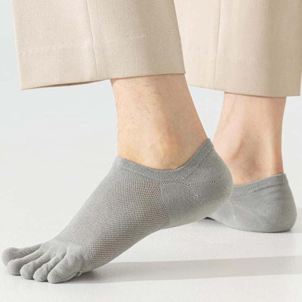 Thin Hosiery Men's Five Finger Socks Mesh Low Cut Sports Socks Fashion Five Toe Boat Socks Running