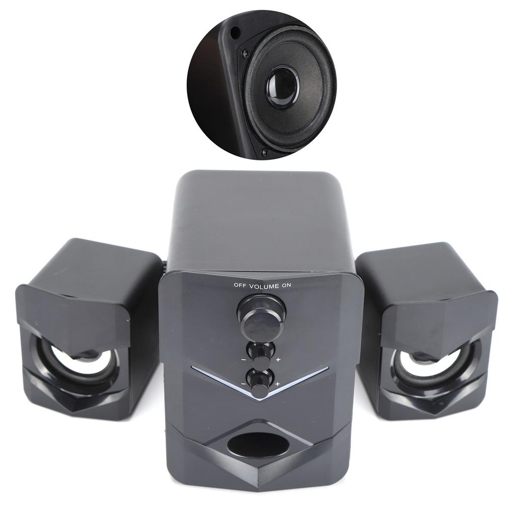Sounder Speaker Wired Multimedia Desktop Stereo Speaker with Subwoofer for Home Computer Laptop