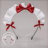 Lovely Sweet Hairband Anime Maid Cosplay Headband Lolita Ruffled Lace Headwear Handmade Satin Bowknot Hair Accessory