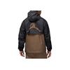 Jordan Essential Hbr Woven Jacket With Color Block Logo Print And Hood Men Jacket Black Coffee DV7651-010