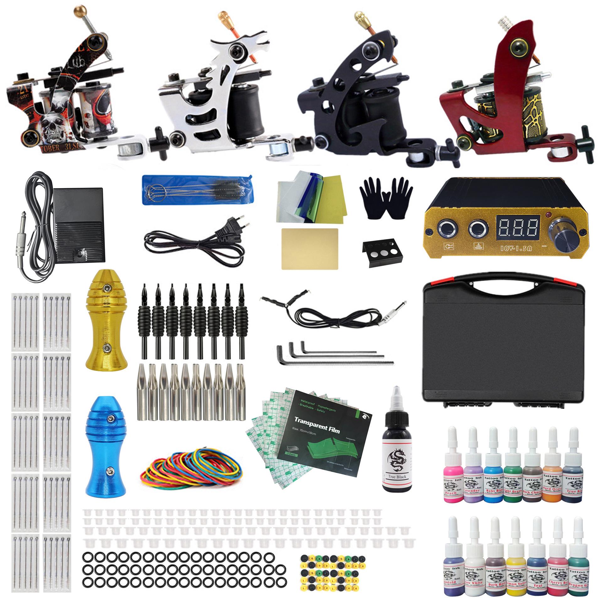 

Набор татуировок с головой дракона: Набор из 4 предметов: черный бокс с ручкой, машинка для контура и теней и интегрированное оборудование.