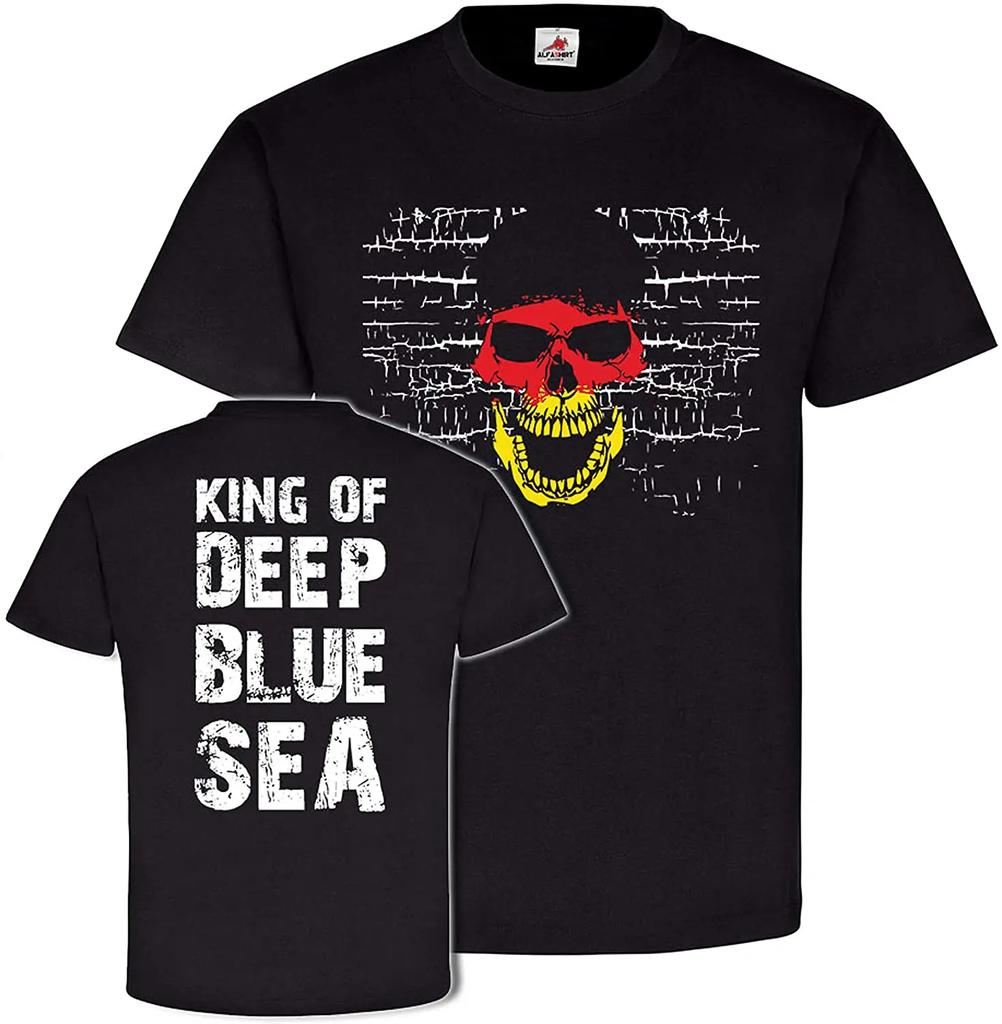 King of Deep Blue Sea Germany Flag Diver Skull Naval Swimmer Sailor T Shirt 100 Cotton Casual Tshirts Loose Top Size S3XL
