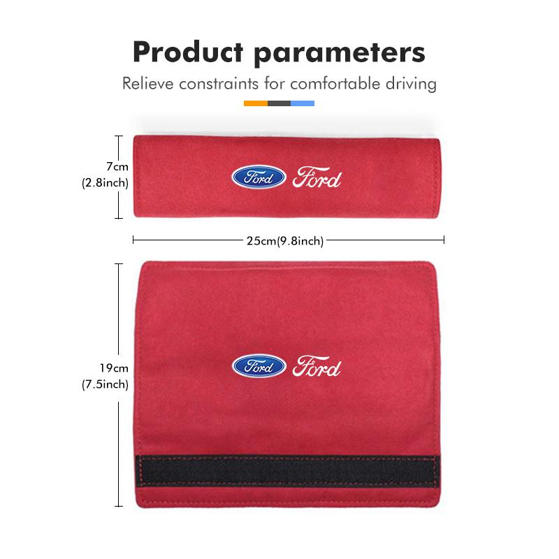 Soft Car Safety Belt Shoulder Cover Fatigue Relief Comfort Cushion For Ford Focus Mk2 Mk3 Mk4 Fiesta Ranger Mondeo S-MAX Kuga