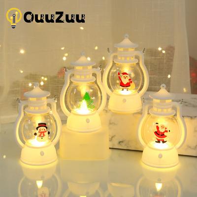 LED lucerna světelné vánoční ozdoby Santa Claus Veselé vánoční dekorace pro domov 2023 Xmas Navidad Noel dárek Nový rok