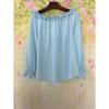 Elegant Fashion Casual Off-the-shoulder Women Blouse Long Sleeved Loose Simple Ruffled Shirt Office Ladies Tops Solid Color Tops