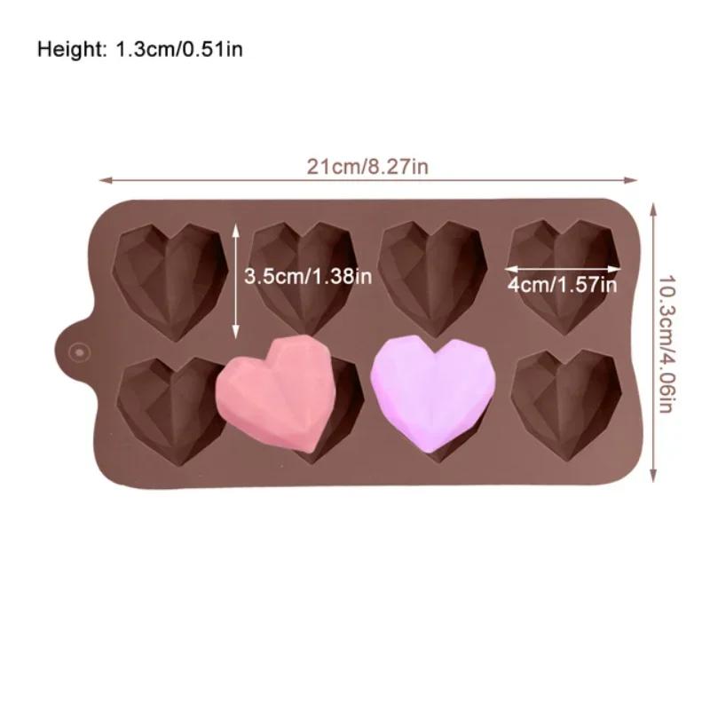 Silicone Chocolate Mold, Gummy Baking Cake Decoration Tools, 15 Cell Heart Shaped Pastry Mold
