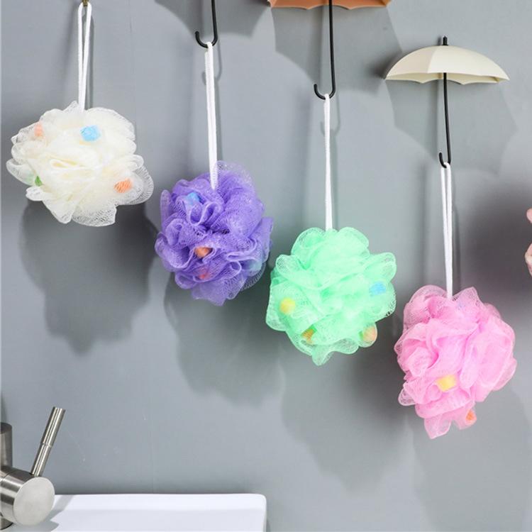 Large Sponge Bath Ball, Colored Nylon Back Bath Flower, Jelly Granular Sponge Bath Flower Bath Products