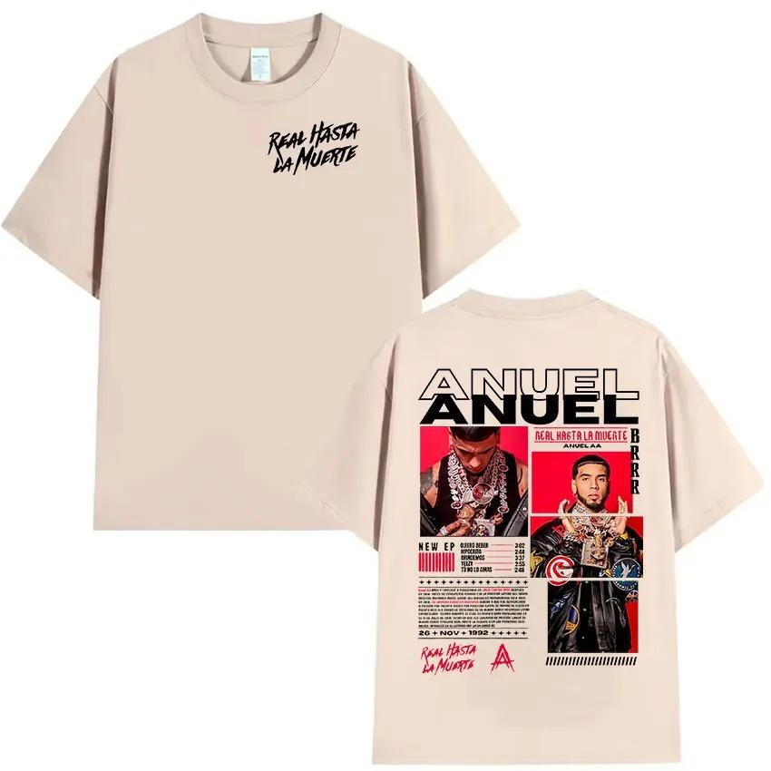 

Anuel AA Подходит для всех сезонов Новая модель Личность Одежда Для пар Унисекс Свободная футболка Высокое качество Горячий продукт Высококлассный Люкс 4XL