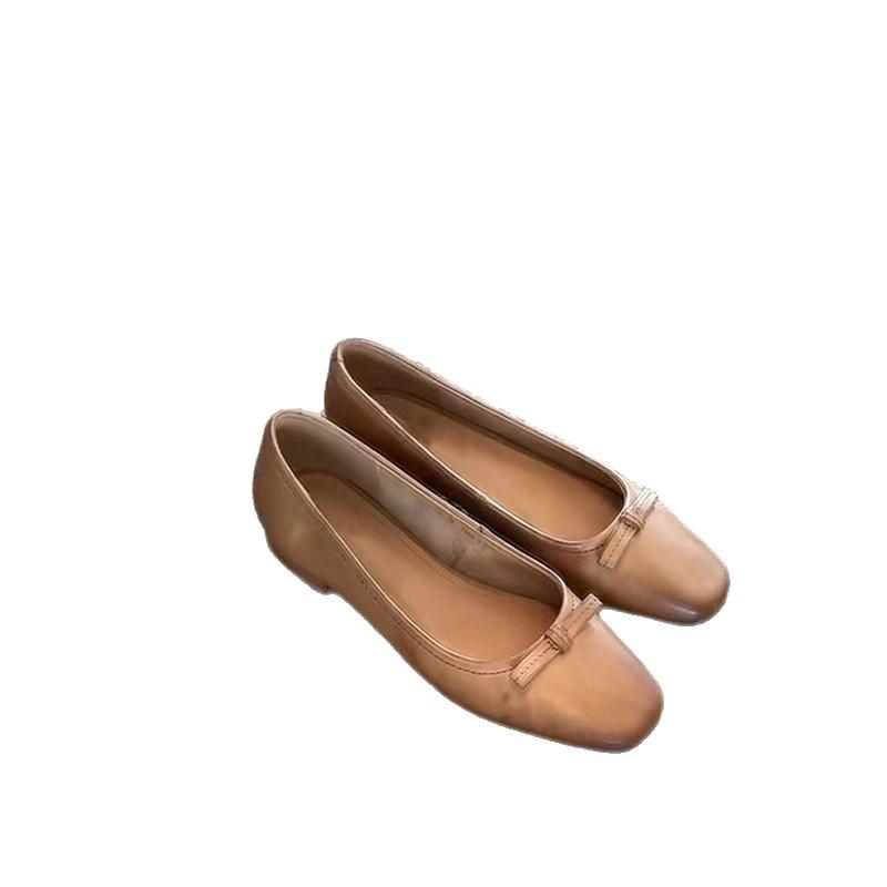 2026 Retro Bow Flat Bottom Shallow Mouth Commuter Comfortable Women's Shoes