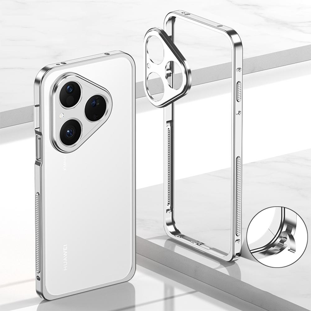 

Бамперы для Huawei Pura 80, Металлический каркас, Чехол для отвода тепла с защитой для объектива Silver