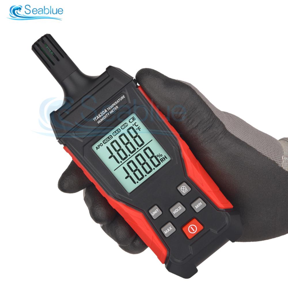 TA620A Handheld Thermo-Hygrometer Digital LCD Industrial High Precision Electronic Thermometer Temperature and Humidity Detector